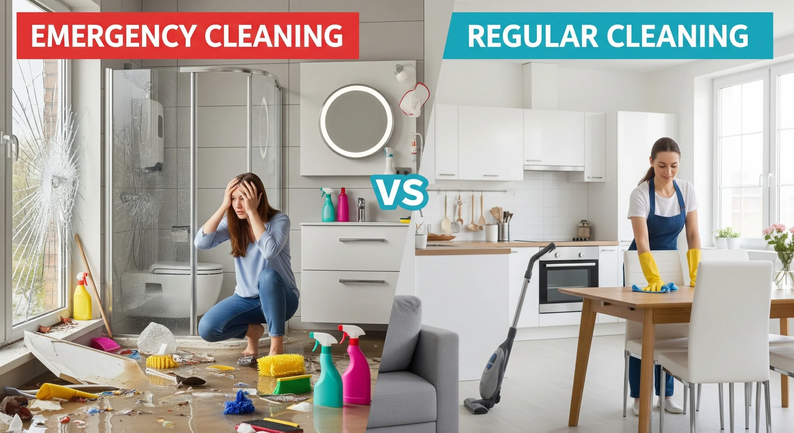 Emergency Cleaning vs. Regular Cleaning